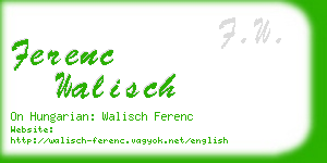 ferenc walisch business card